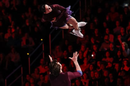 Ice skaters performing