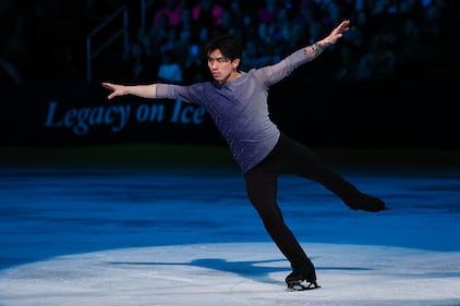 Ice skaters performing