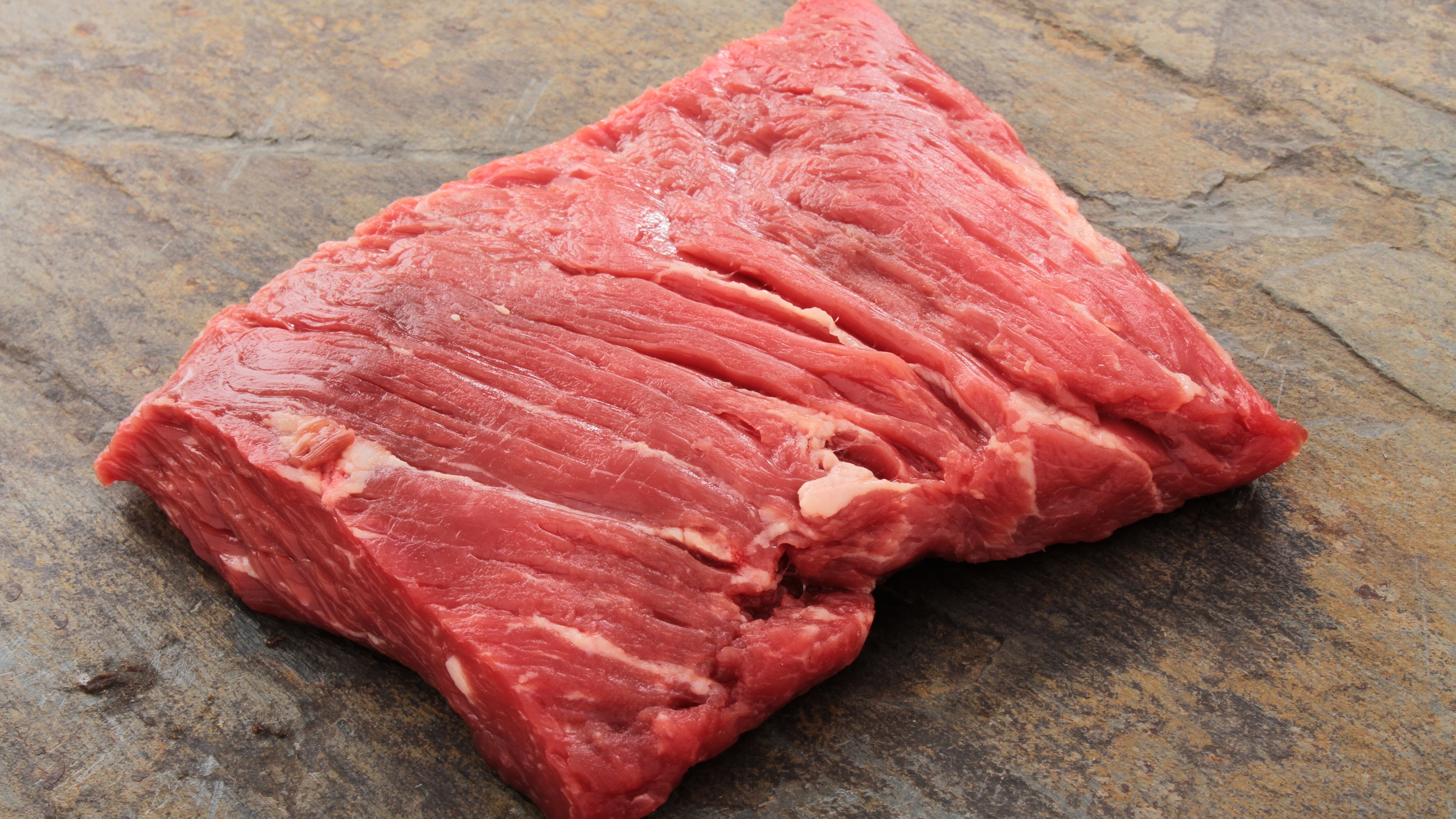raw uncooked brisket flat iron steak