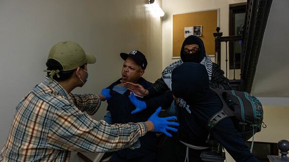 The group occupied the building overnight.